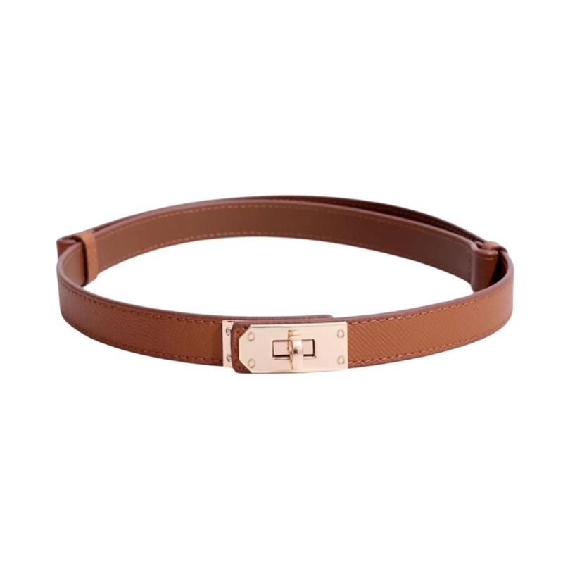 Fashionable Metal Adjustable Buckle Slim Belt for Women Perfect for Casual and Business Outfits