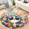 1pc Floral Cat Office Round Rug, Non-slip, Soft and Durable Office Rug for Interior Decoration, Perfect for Office,Decoration yy260204077