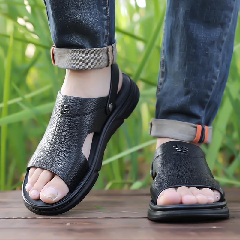 Fashion Summer Men's Breathable Sandals Comfortable Casual Beach Shoes with Soft Soles Comfortable Fashionable Versatile Cool Slippers