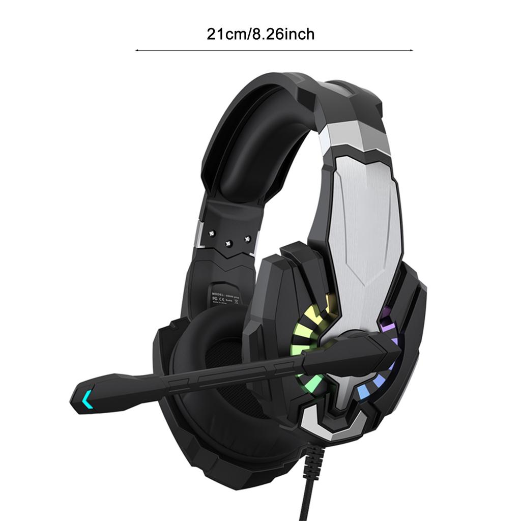 3.5mm Gaming Headset with Noise Isolating Microphone, Over Ear Game Headset, LED Light, Volume