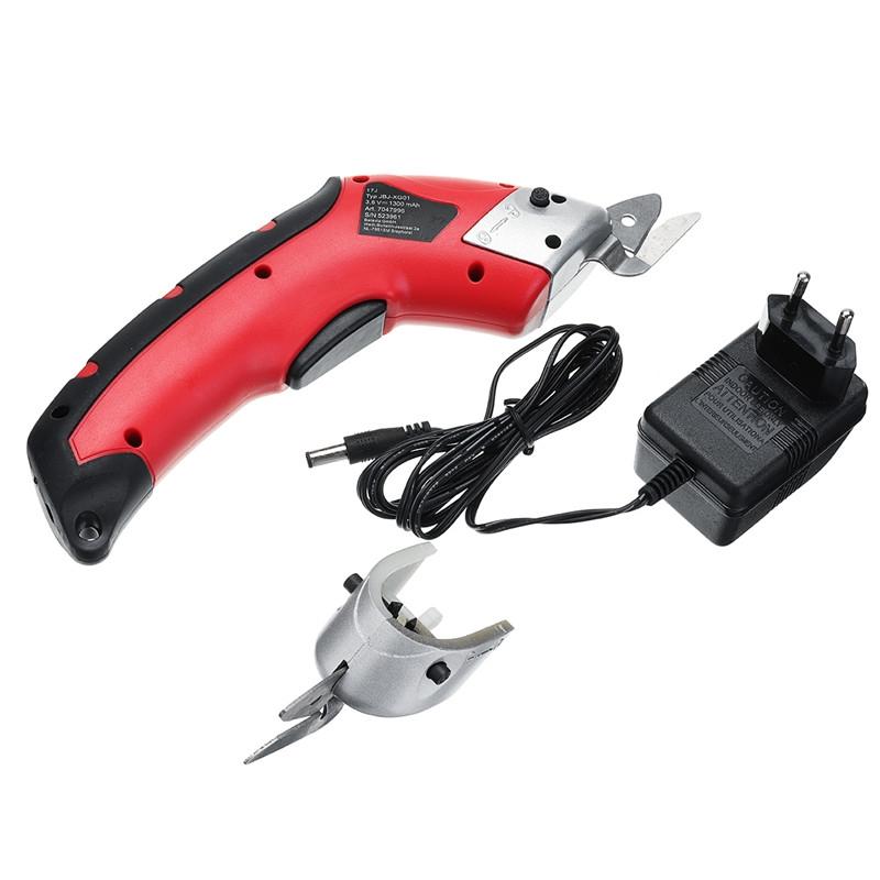 100W 110V-220V Akku-Elektroschere + 2 Klingen Stoff Leder Tuch Schneiden Aufladbare Stoff Nähschere 3.6V