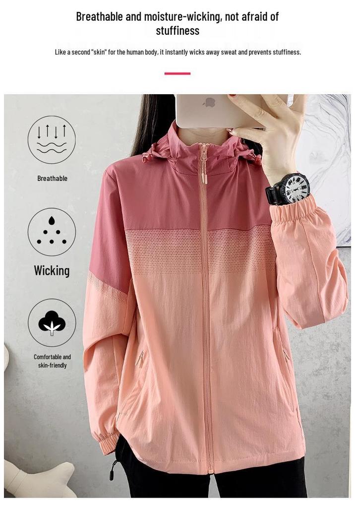Women's Hooded Windbreaker - Breathable Mesh, Spring/Autumn Casual Jacket