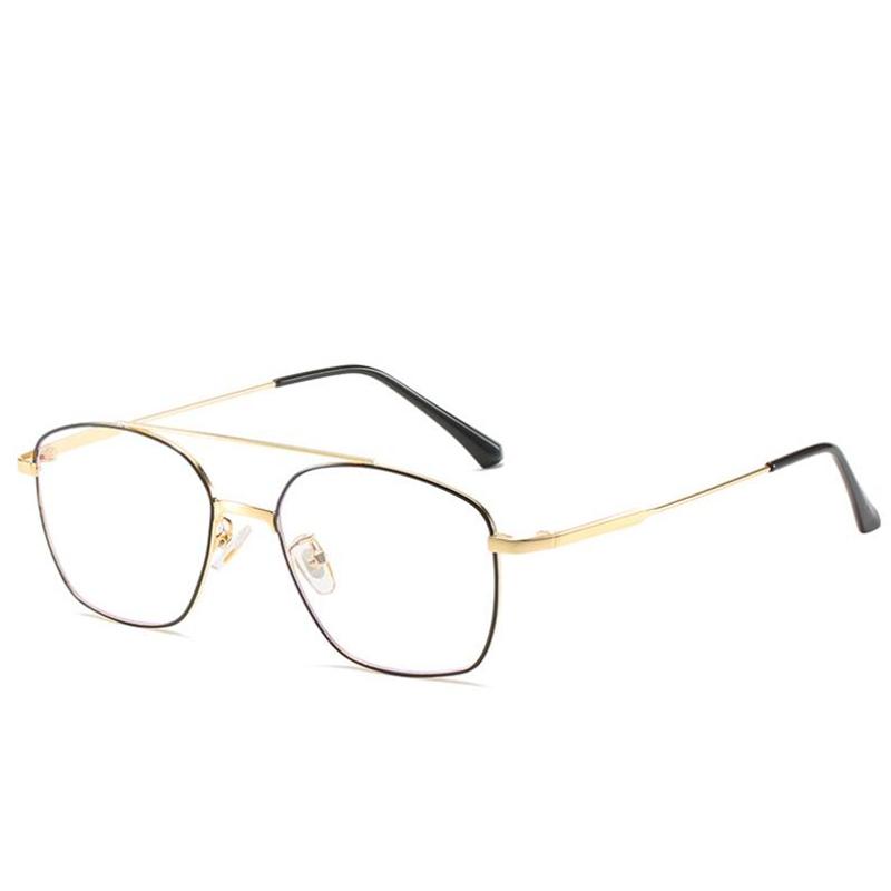 

Double Beam Anti-blue Light Nearsighted Glasses Women Vintage Retro Metal Material Square Diopter Eyeglasses Prescription 0 -0.5 -0.75 To -6.0 0