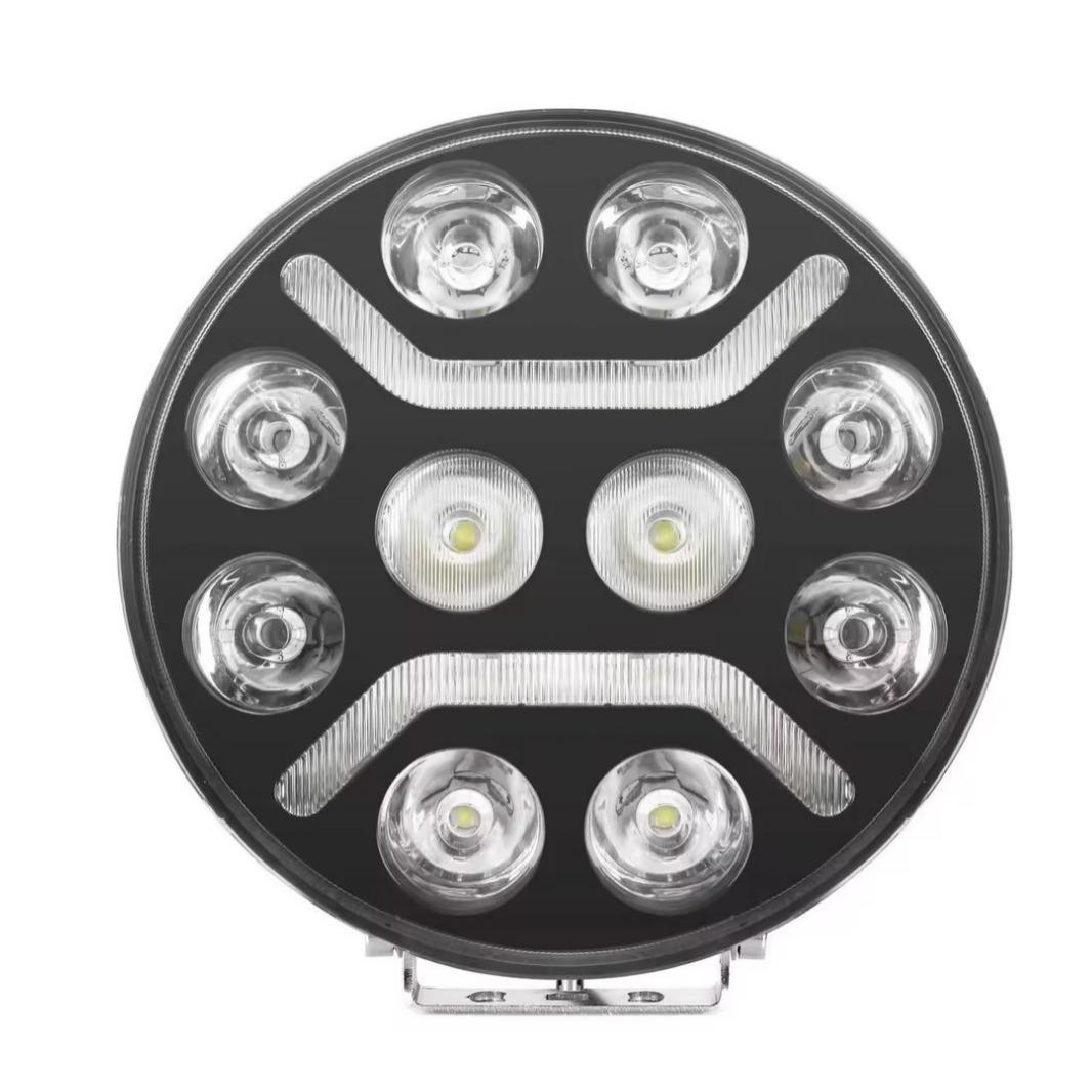 Maidsail 9 Inch Oka Spotlight 120W High Power Round LED Work Light for Cars Trucks Hilux Model Auto Fog Light with Flashing