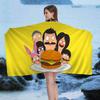 Funny Art Cartoon B-Bobs B-Burgers Bath Towel Microfiber Soft Water Breathable For Girl Kids Decorative Cartoon Beach Towel