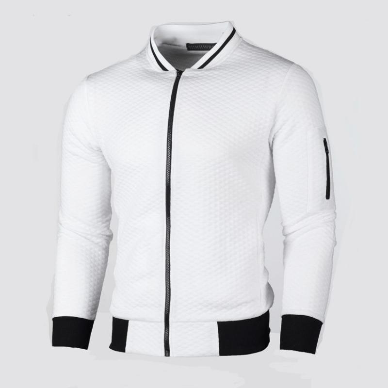 New Style Hoodie with Zipper Stand-up Collar, Men's Casual Plaid Cardigan