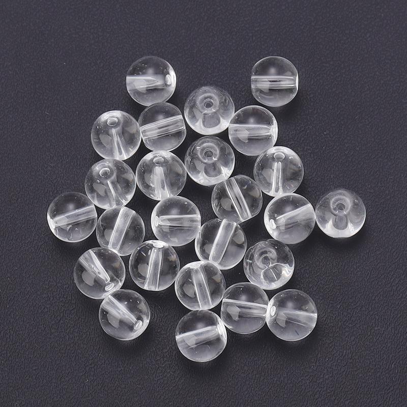 50 Stück Runde Glasperlen Bunt Transparent Glänzend Lose Perlen Für Schmuckherstellung DIY Basteln Halskette Armband Zubehör Großhande