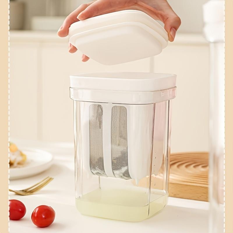 

1 шт. Сито для йогурта, 1100 мл Машина для приготовления сыра и йогурта, Многоразовые кухонные инструменты с крышкой для приготовления густого йогурта, соевого молока
