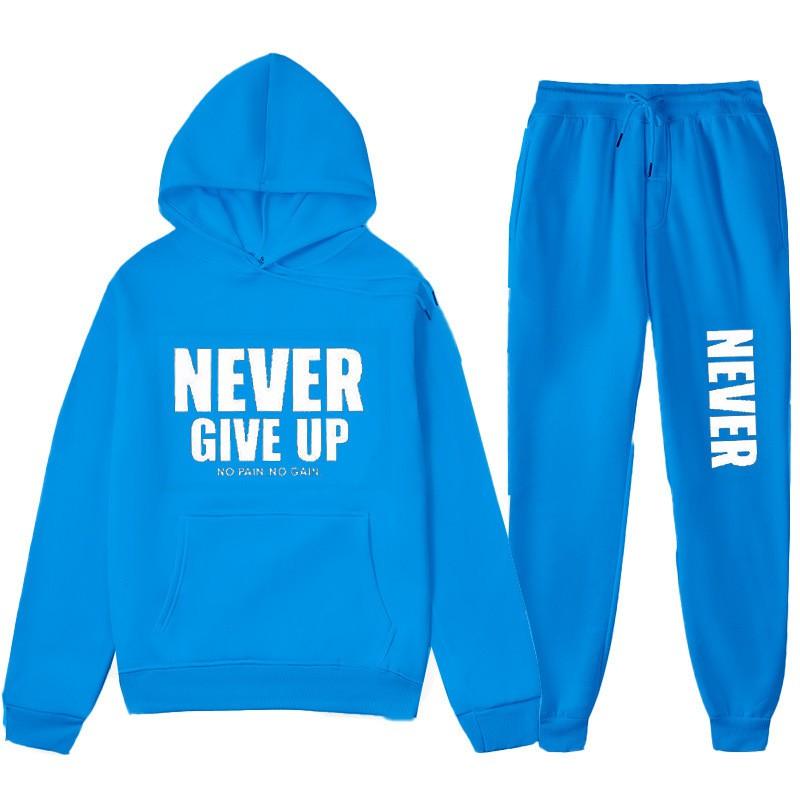 Herren Hoodie mit Buchstabenprint Set - Langarm Rundhals Oberteil Jogginghose Fleecegefüttert Lässiges Outfit Herbst