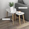 Nesting Coffee Table, Set of 2 Side Tables, Stacking End Tables with Solid Wood Legs, for Living Room Bedroom, Light Grey
