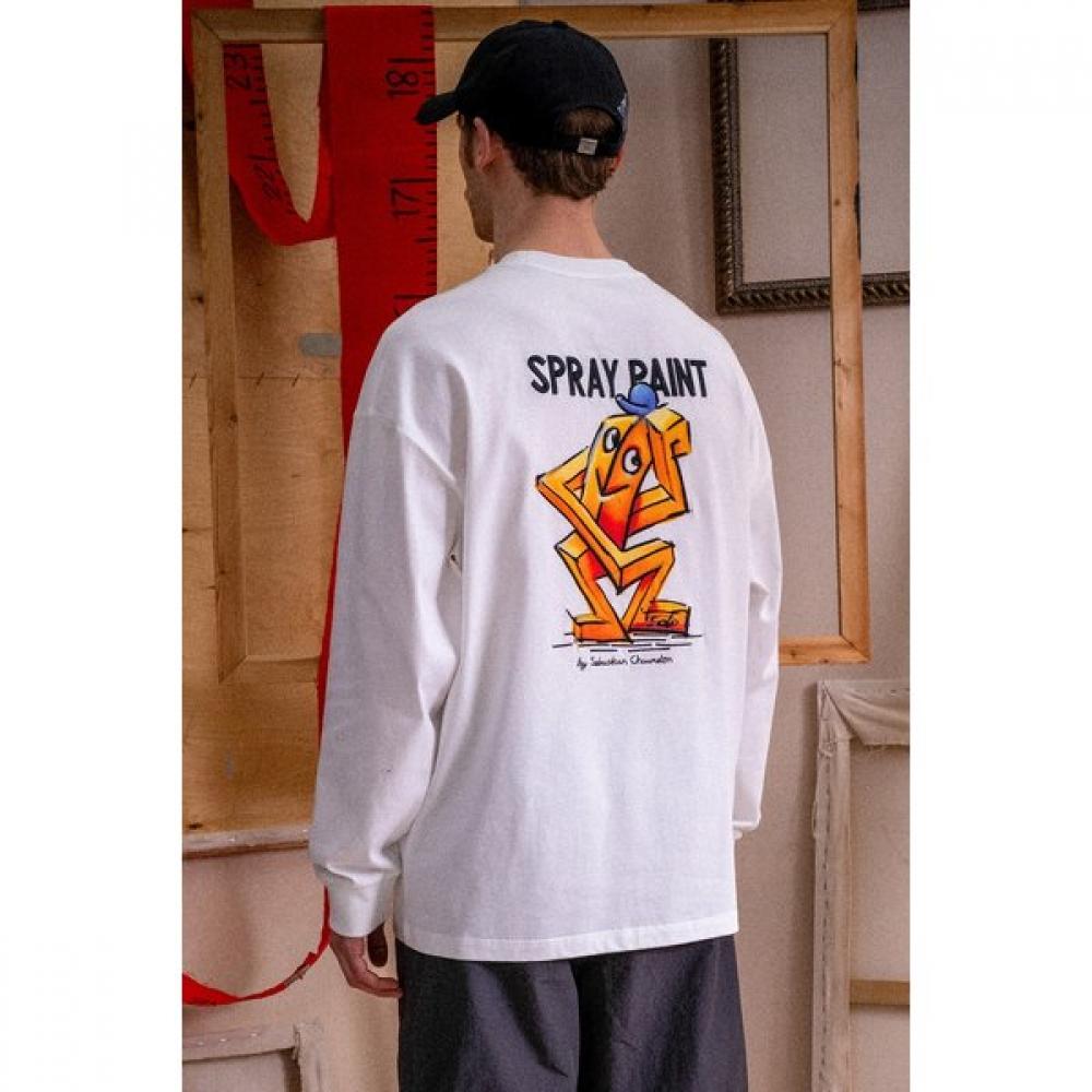 CusTomellow Long Sleeve T shirT whiTe cwTam25482whx