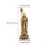 Dizang Bodhisattva Statue Brass Buddhist Miniature Figurine for Buddhists,