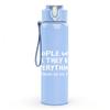 1PC Blank Faint Watermark Text Print 750ml Color Plastic Sports Water Bottle Leakproof Flip Straw Lid Suitable for Sports Office Home Use