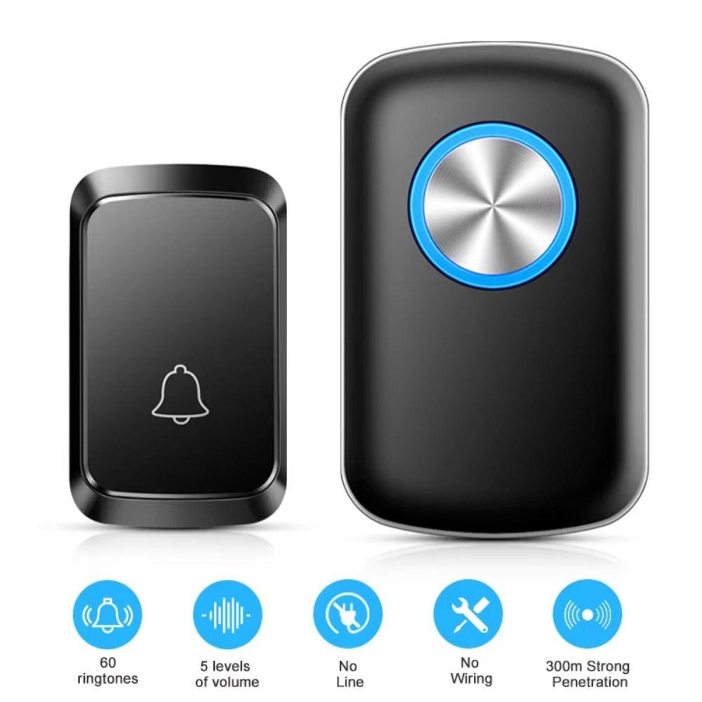 60 Chimes Wireless Doorbell 300M Range Welcome Doorbell Door Chime Kit  Indoor Outdoor Use