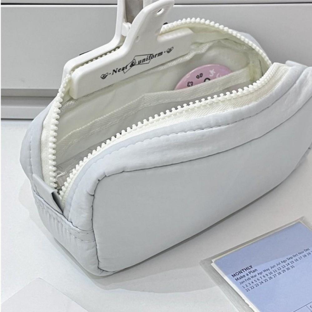 Reißverschluss Design Einfarbige Federtasche Große Kapazität Quadratische Form Schreibwarenbox Büro