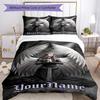 Gothic Illustrations Customize Your Name Bedding Set Breathable Duvet Cover with Pillowcases Home Decoration Birthday Gift