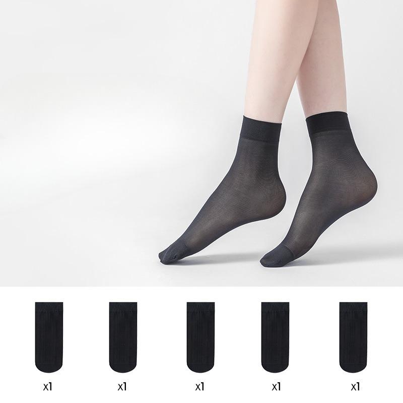 5 Pairs of Women's Summer Ultra Thin Non Slip Invisible Anti Hook Wire Wire Socks