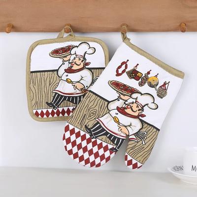 Oven Gloves Table Mat Practical Microwave Ovens Two-piece Set Scald Resistant Household Goods Heat-resistant Kitchen Accessories