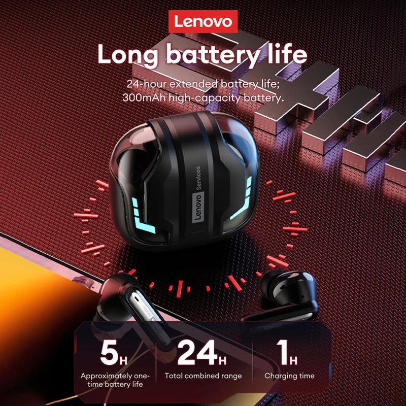 Cuffie da Gaming Wireless Originali Lenovo GT103 Suono Surround 720° Auricolari Bluetooth 6.0 Auricolari Sportivi con Cancellazione del Rumore (ENC) Luce Respiratoria Blu Ghiaccio