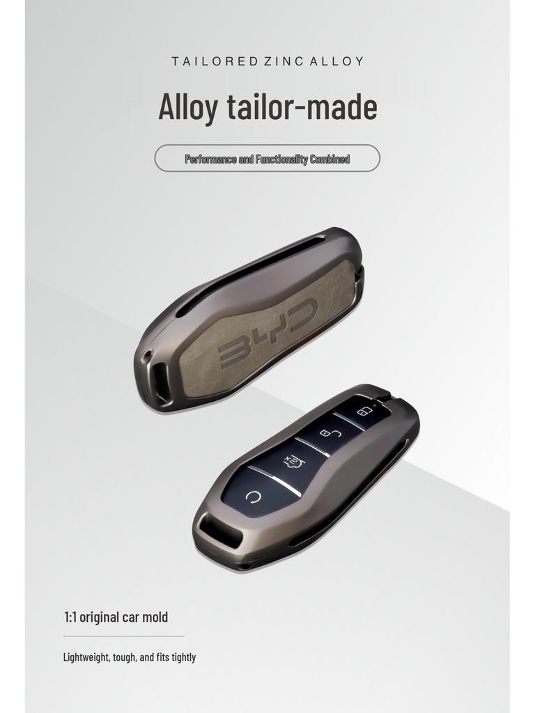 BYD Car Key Metal Protective Cover for Yuan Pro, D1, Qin Plus, E1, E2 Models