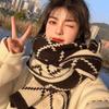 Korean Style Double-Sided Plaid Neck Warmer Scarf – Extra Long & Thick for Couples and Women