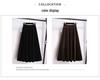 Plus Size High Waist Velvet A-Line Skirt for Women - Spring/Autumn Elastic Waist Slimming Long Skirt