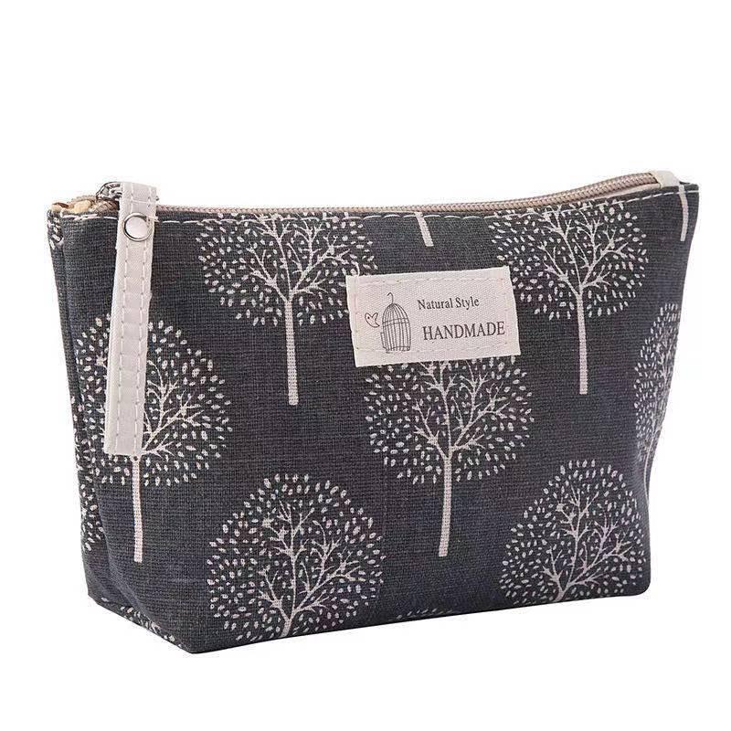 Large Canvas Makeup and Toiletry Bag with Zipper - Travel Storage Purse