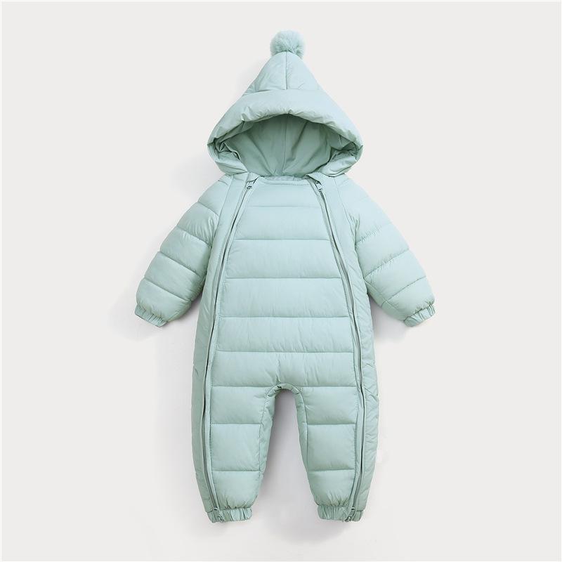 New Newborn Baby Clothes Jumpsuit Baby Solid Color Crawling Clothes for Boys and Girls Aged 0-3 Winter Cotton Clothes for Babies 3-6M