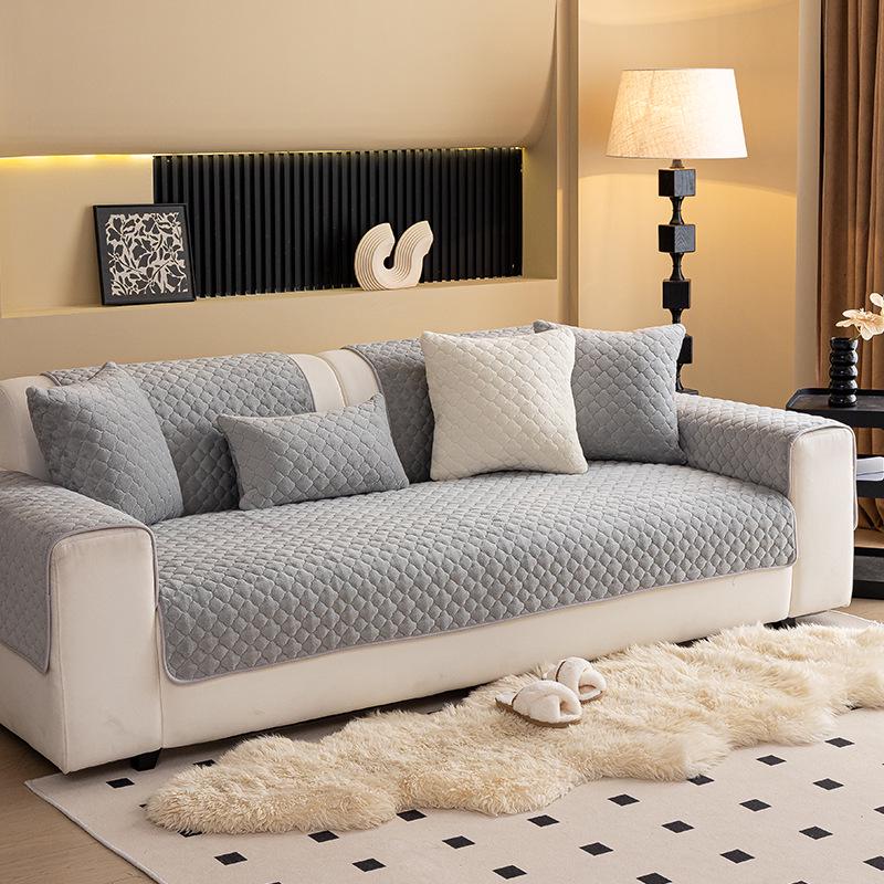 Zimní 2025 Plyšový Sametový Polštář na Pohovku: Silný, protiskluzový kryt