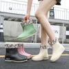 Fashion outer wear water shoes waterproof and non-slip rain shoes women's summer rubber shoes short tube sweet new velvet water boots rain boots