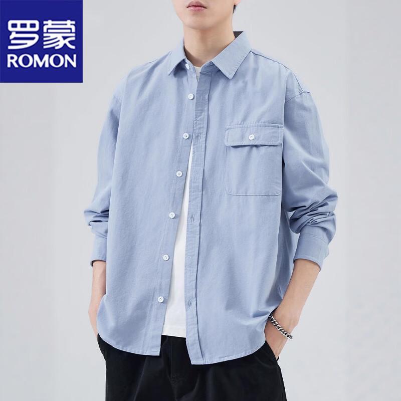 

ROMON Men s Long Sleeve Business Casual Cotton Shirt L