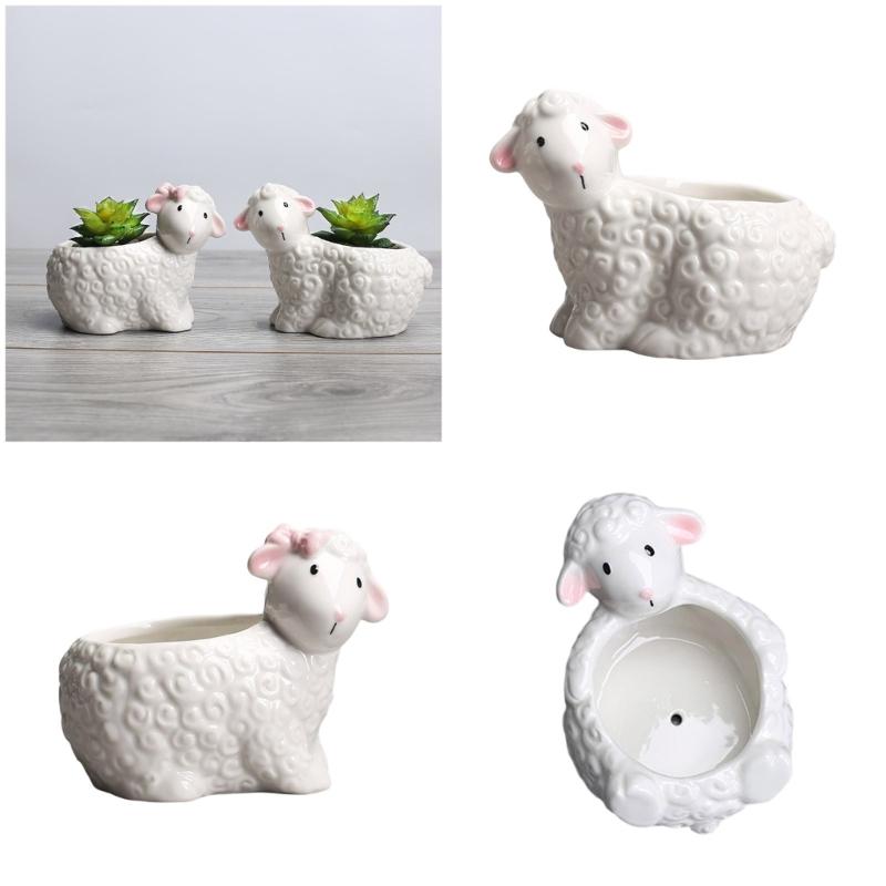 Artistic Animal Molded Earthenware Flower Container Exemplary For Succulents Small Bushes Desktop Decoration And Storage Planner