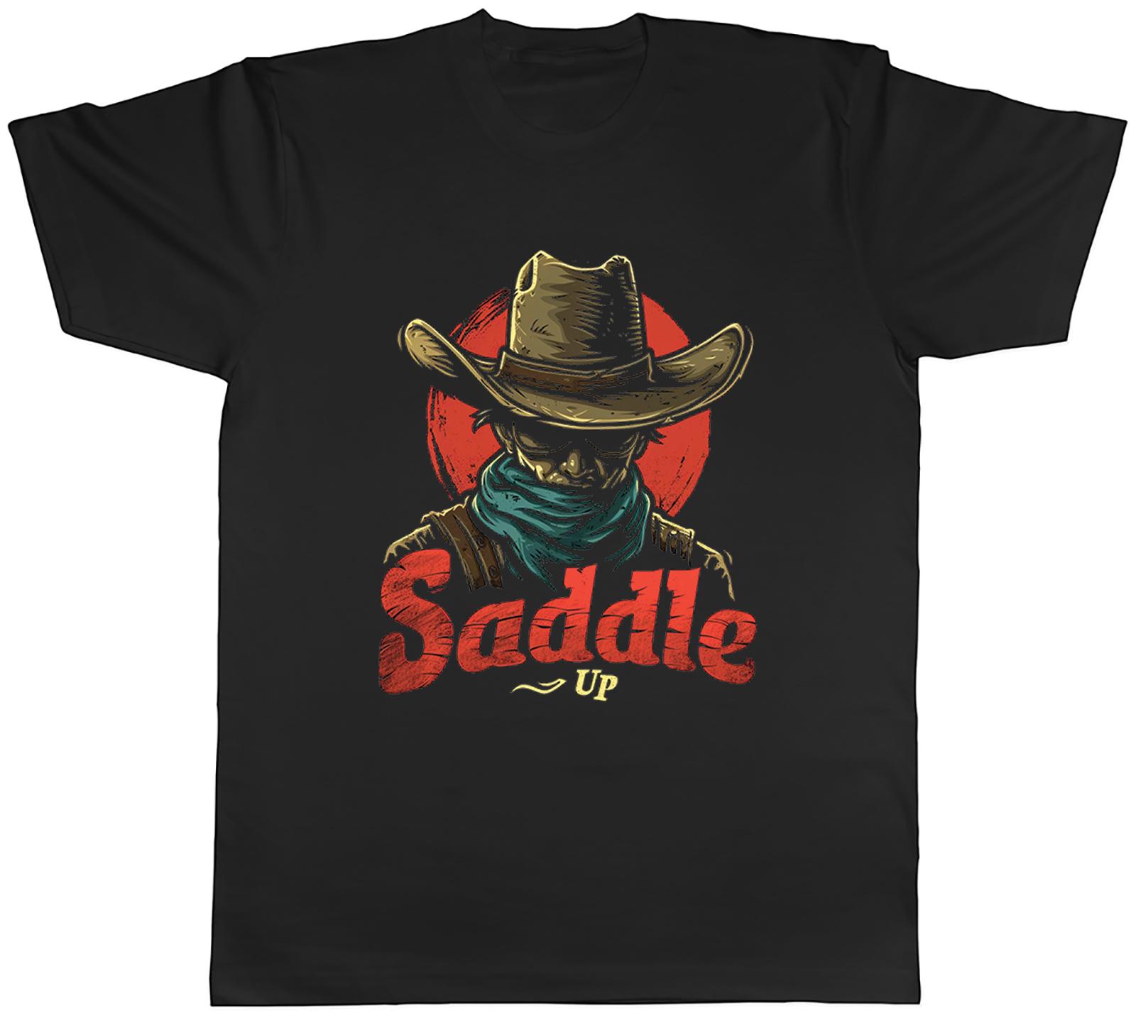 Wild West Cowboy Unisexs TShirt Saddle Up Western Tee Gift S
