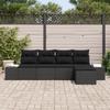 VidaXL Ensemble de canapé de jardin 5 pièces avec coussins en poly rattan noir 3347023