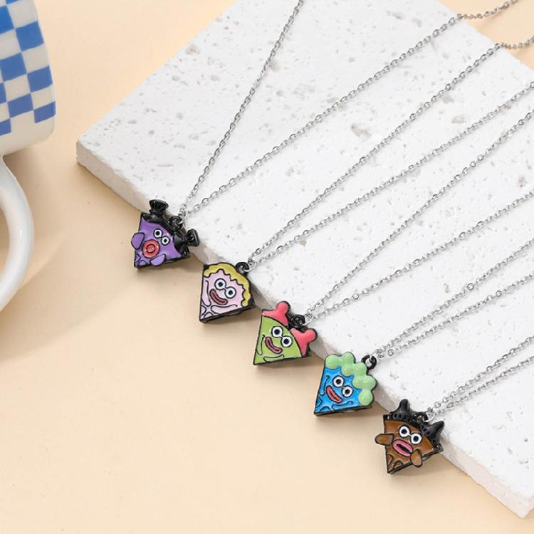 Cartoon Pizza Pendant Necklace for Women Girls, Magnetic Pendant Necklace