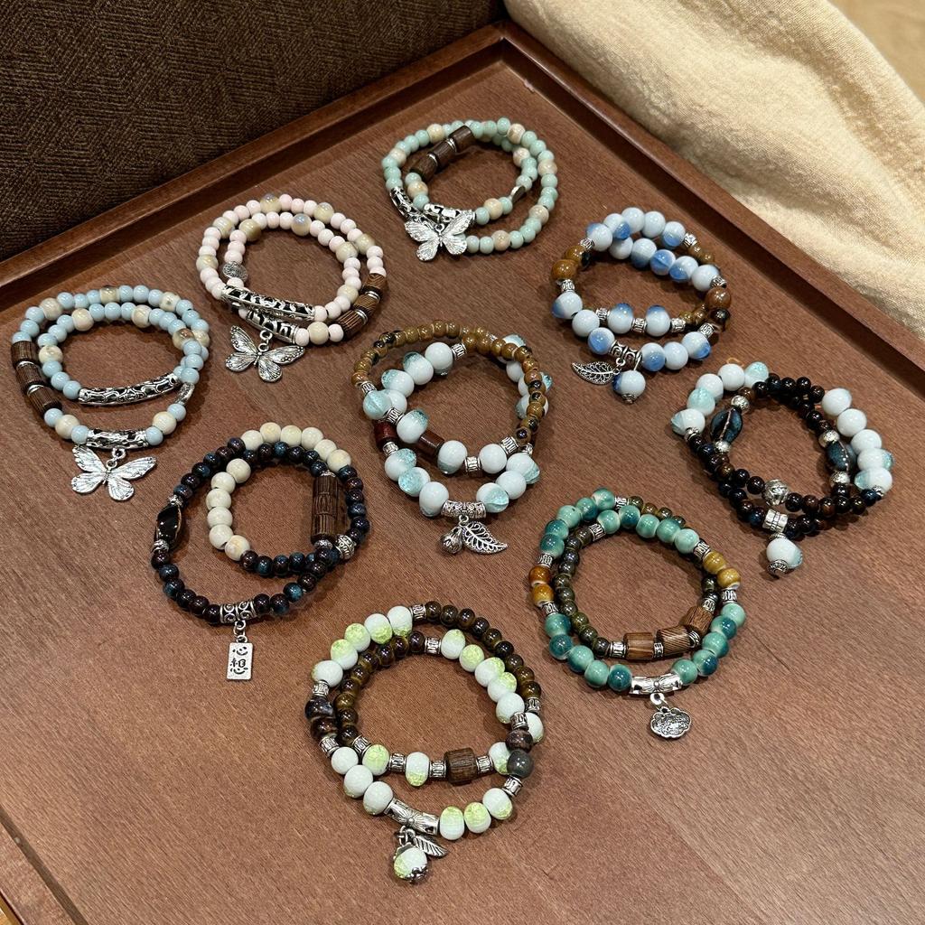 Ceramic Bracelet Chinese Retro Beaded Bracelet Boho Style Fashion Accessories