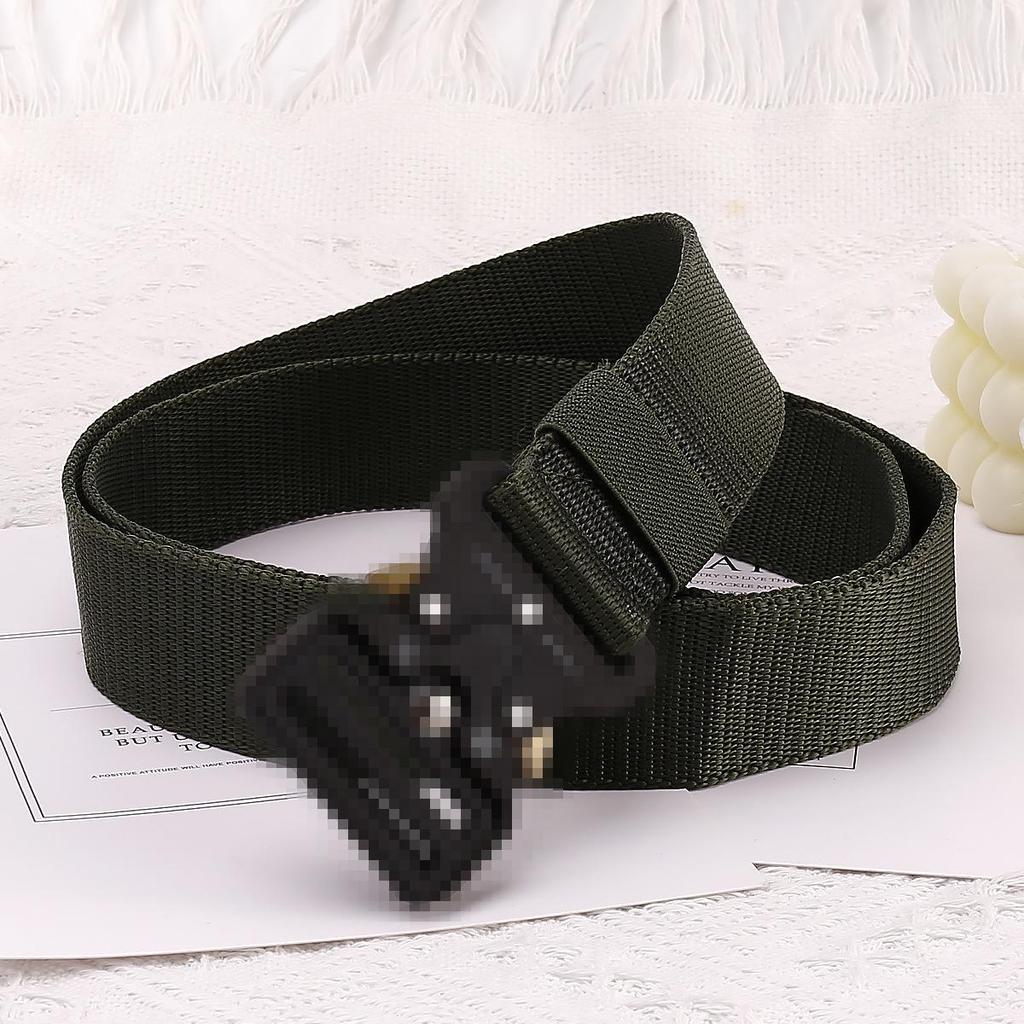 New Unisex Canvas Tactical Belt - No Metal Buckle, Woven Design, Ideal for Military Training.