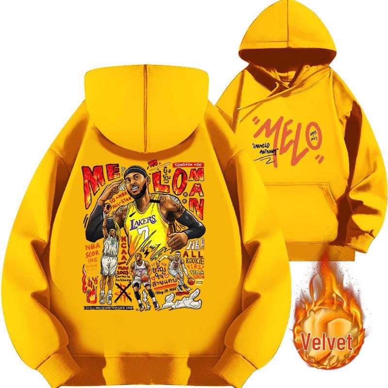 Anthony's 2025 Lakers Hoodie - Basketball Loose Fit, Autumn Plus Velvet, Thickened.