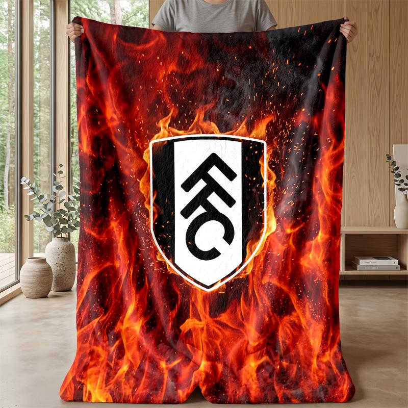 Fulham Football Print Flannel Blanket, Soft Warm Lightweight Throw Blanket for Sofa Bed Camping