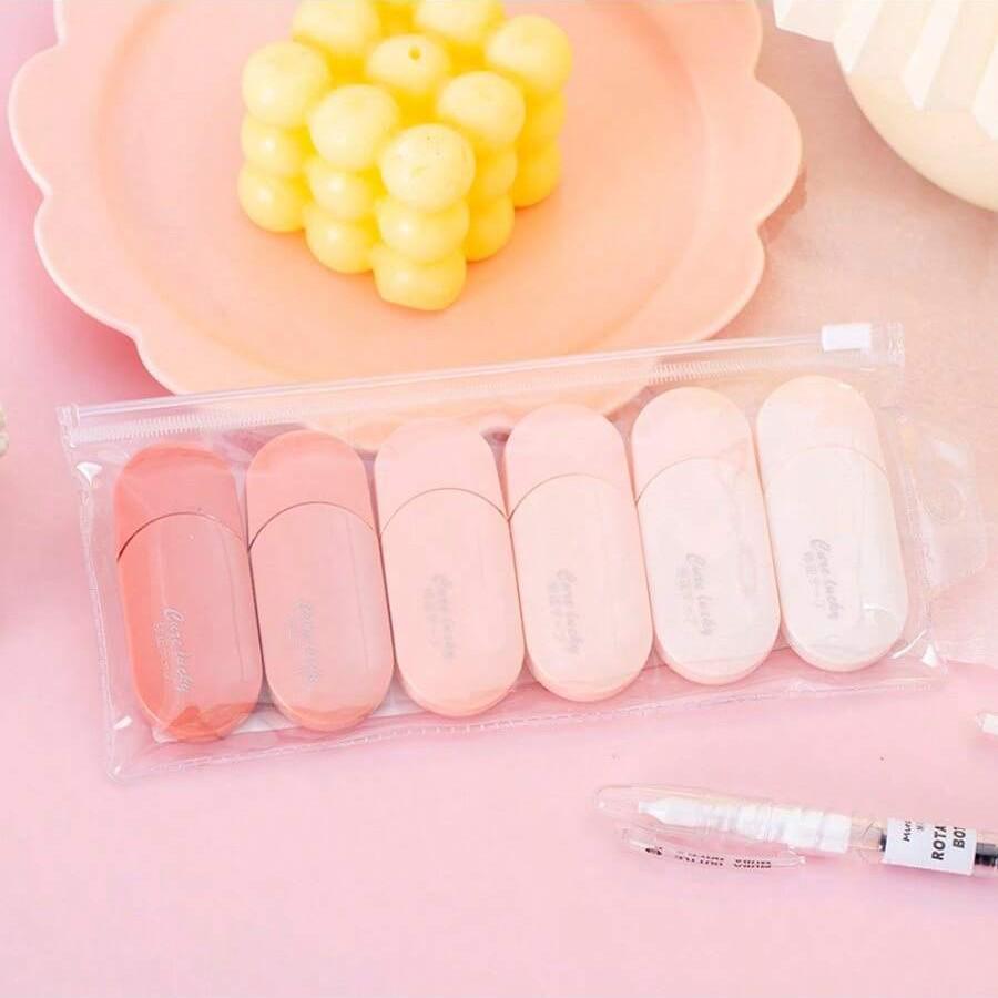 Hochkapazitives Korrekturband mit Gradienten-Korrektur, 6er-Pack – Glattes, leises, schülerfreundliches White-Out mit japanischem Design