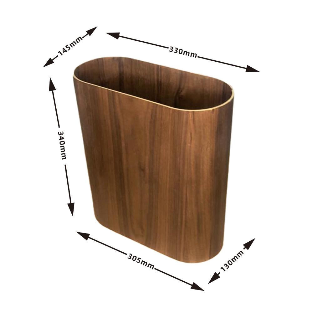 Narrow Wooden Trash Bin Simple Home Wastebasket Small Space Paper Holder Modern Bedroom Storage Dustbin for Bathroom