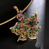 Stylish Vintage Colored Rhinestone Maple Leaf Brooch Personality Girl Metal Decorative Christmas Gift