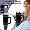 40oz Stainless Steel Tumbler With Handle, Large Capacity Insulated Travel Mug With Lid & Straw, 304 Stainless Steel Coffee Cup For Car, Home