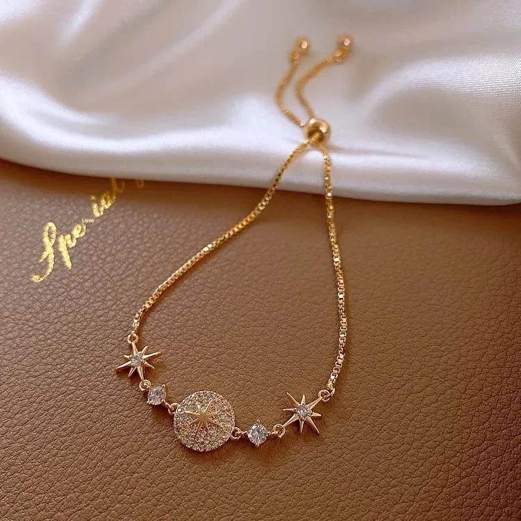 Sparkling Starry Sky Bracelet Women's Fashion Eight-pointed Star Bracelet Personality Little Fragrance Style Quality Hand Jewelr