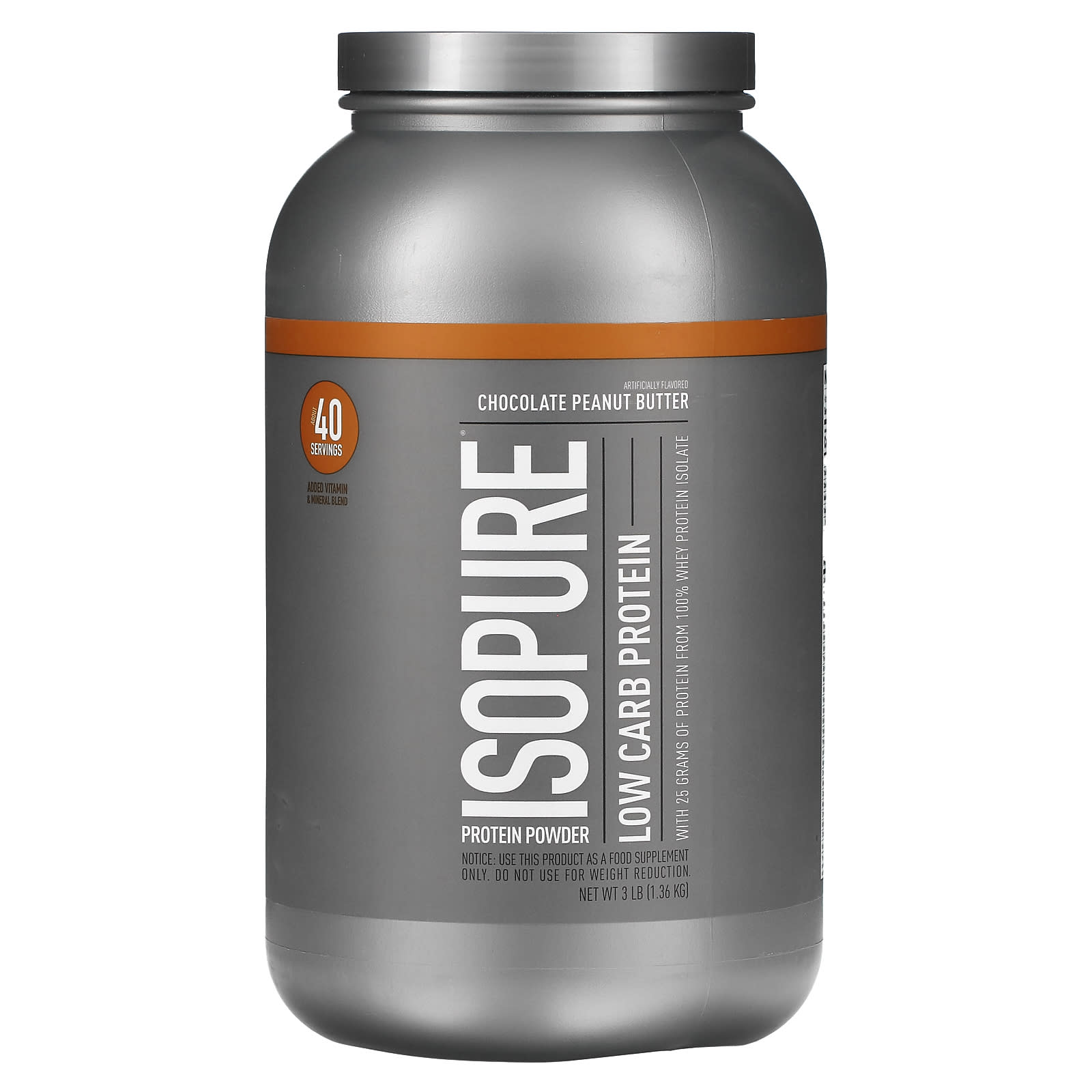 

Isopure, Protein Powder, Low Carb, Chocolate Peanut Butter, 3 Lbs (1.36 Kg)