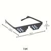 1pc Personalized Mosaic Pixel Party Glasses 2D Anime Funny Design Durable Plastic Photo Props Playful Celebratory Accessories