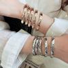 Five-Piece European & American Geometric Open Bangle Set: Minimalist, High-End Women's Jewelry
