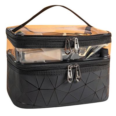 Cosmetic Bag 2 Layer Waterproof Portable Handheld Travel Large Capacity Skin Care Product Storage