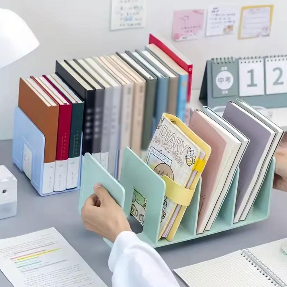 Cute Desktop File Organizer Rack Colorful Book Stand Desktop Fixed books cover Separation Stand For Kids Aesthetic Desk Setup