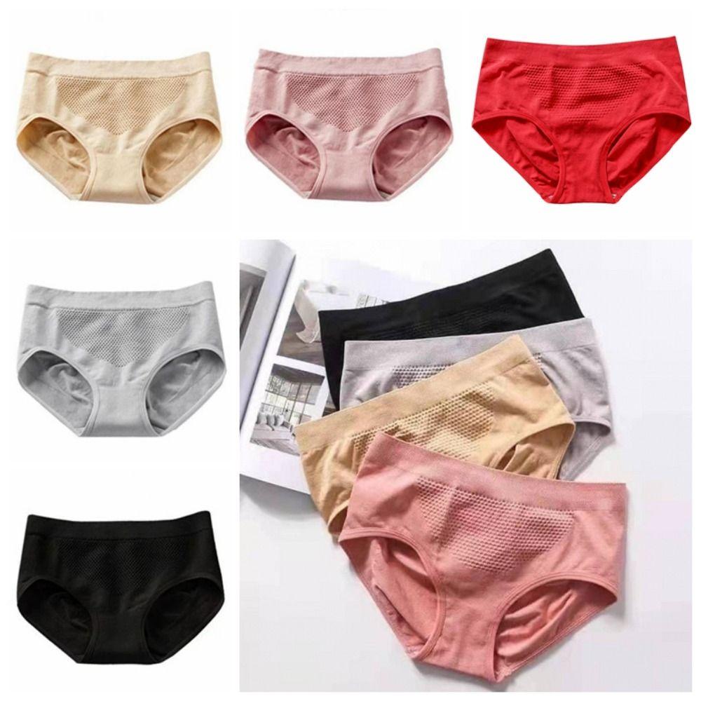 5PCS Cotton Crotch Seamless Briefs Panties Women Underwear Comfortable Simple Underpants  Gift